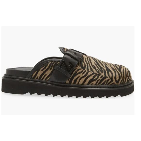 Zadig & Voltaire Alpha Zebra Print Genuine Calf Hair Mules - Picture 4 of 8